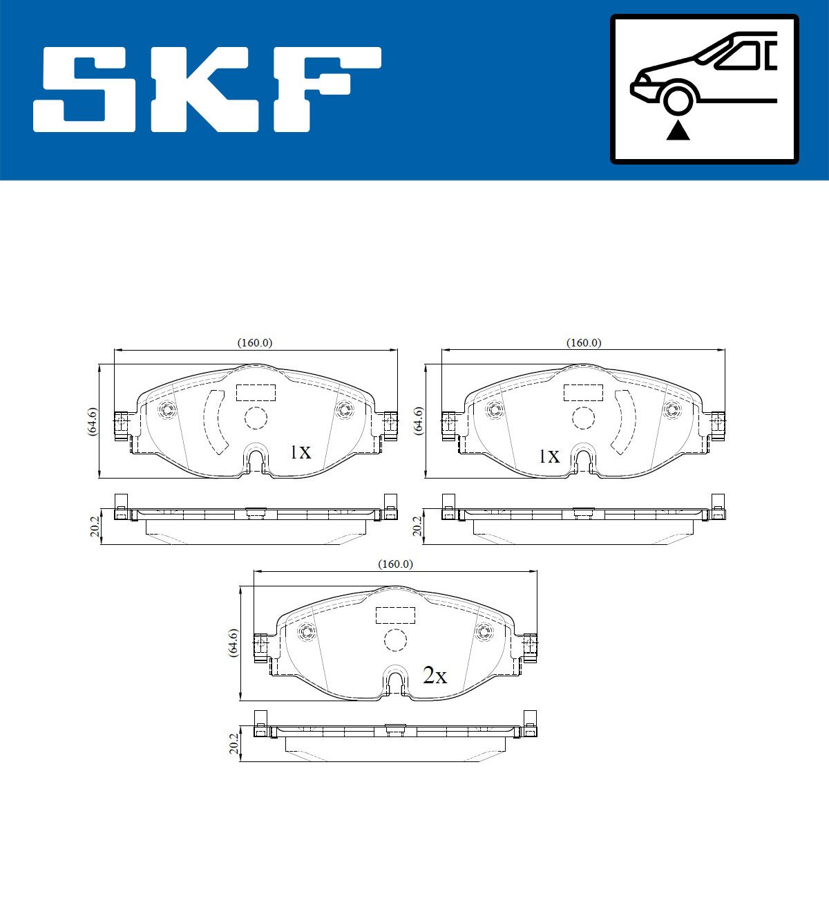 Set placute frana,frana disc VKBP 80104 SKF